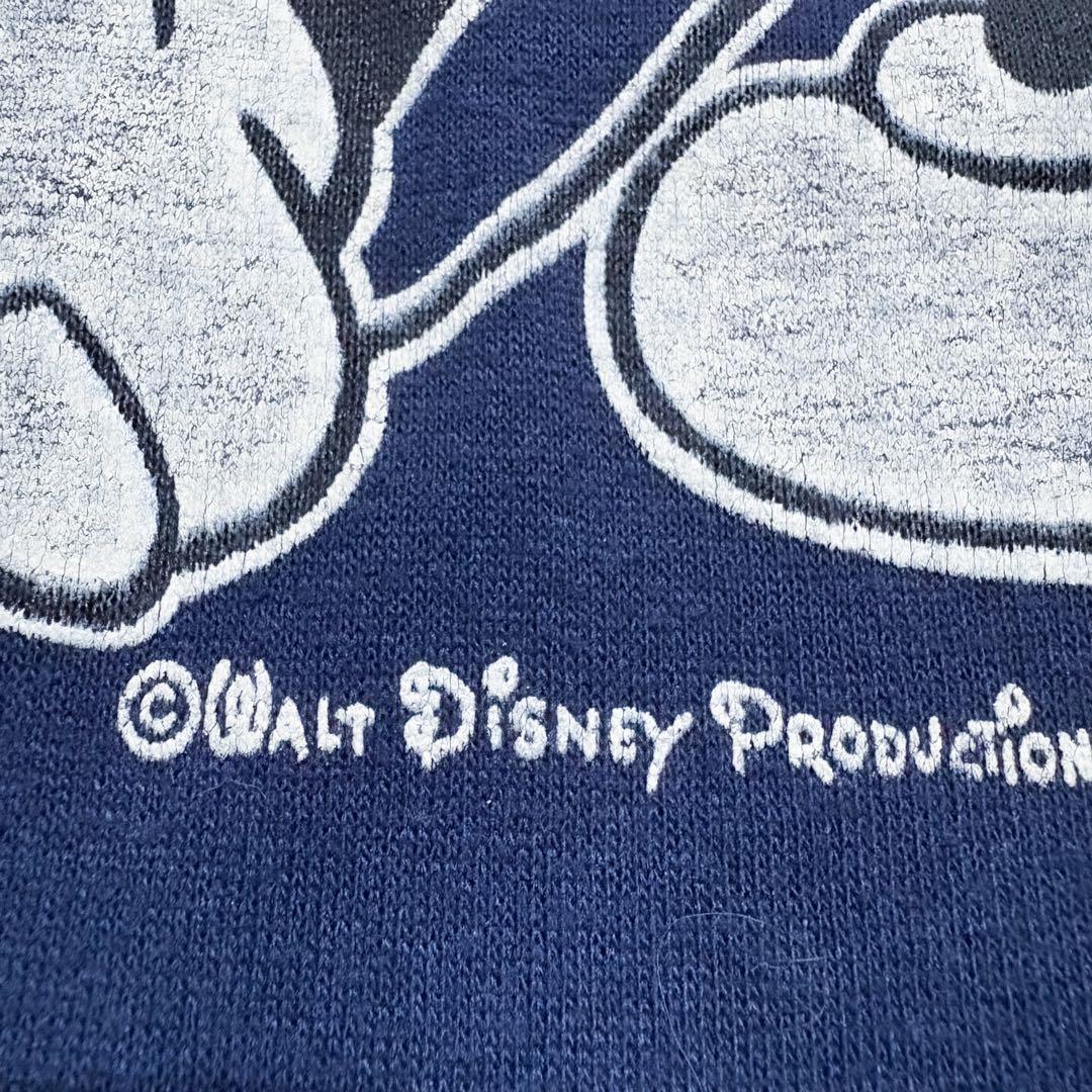 80s Disney ビンテージ 白足 ミッキー XL 紺 ネイビー USA製