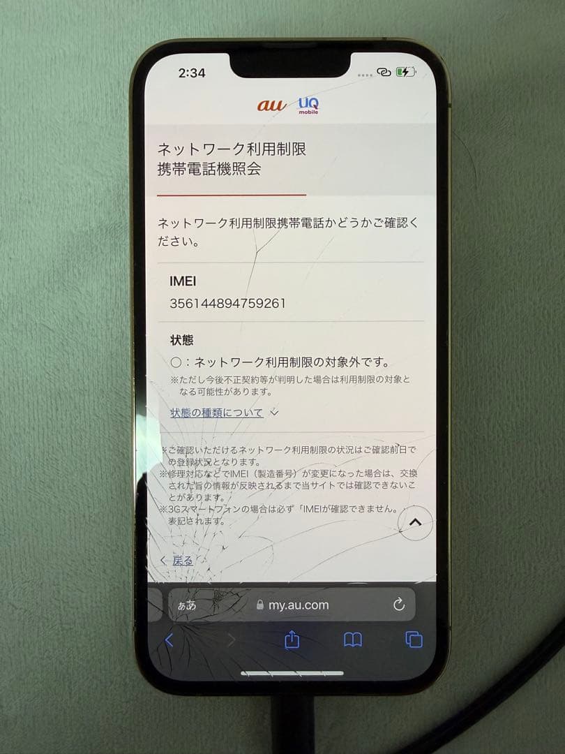 iPhone 13 Pro 1TB 機能不具合無し 画面ひび割れ