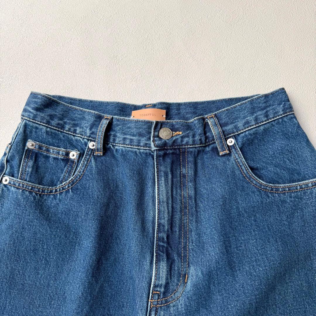 トゥデイフル　TODAYFUL carys denim 25 ワイド　ブルー
