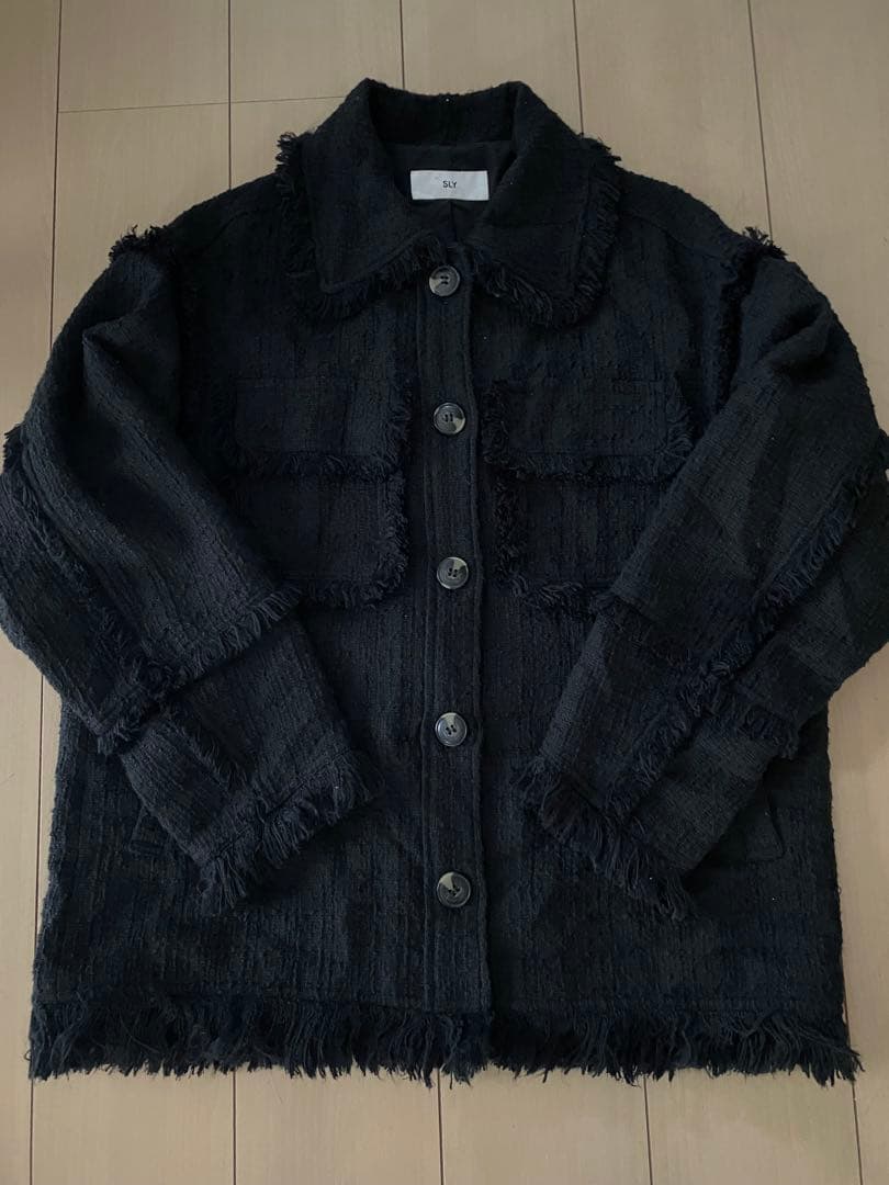 SLY スライ♪COLOR TWEED ジャケット♪ブラック