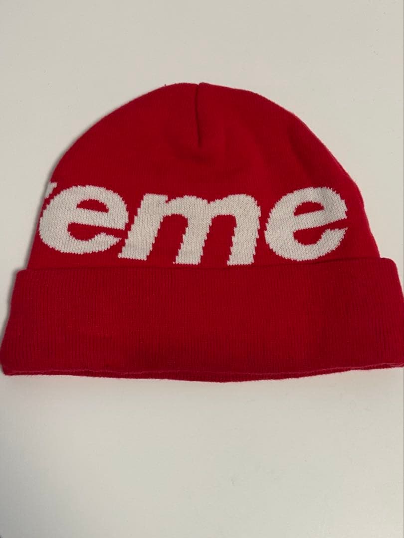 Supreme 赤 ニット帽 ビーニー