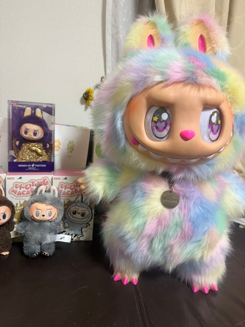 超特大60cmマカロンジモモ 夢色ふわもこ羽付き＆ピンクびれ スペシャルオーダー