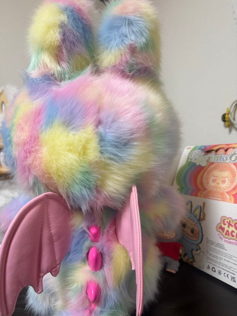 超特大60cmマカロンジモモ 夢色ふわもこ羽付き＆ピンクびれ スペシャルオーダー