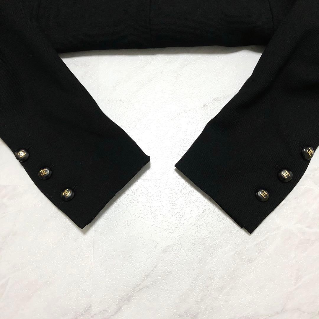 ✨希少・美品✨シャネル ウールジャケット 95C ココボタン ゴールド L 黒