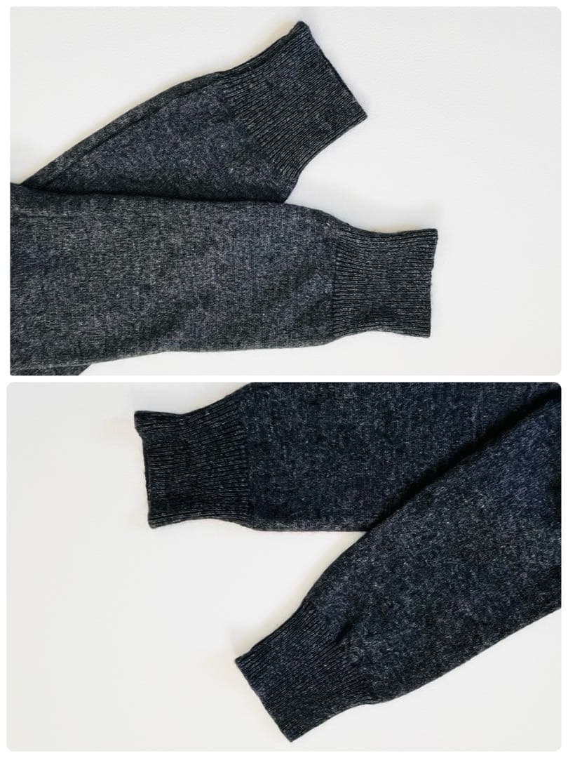 人気 ♪ビアズリー　アンゴラ混サイド刺繍ニットワンピース スカラップヘム