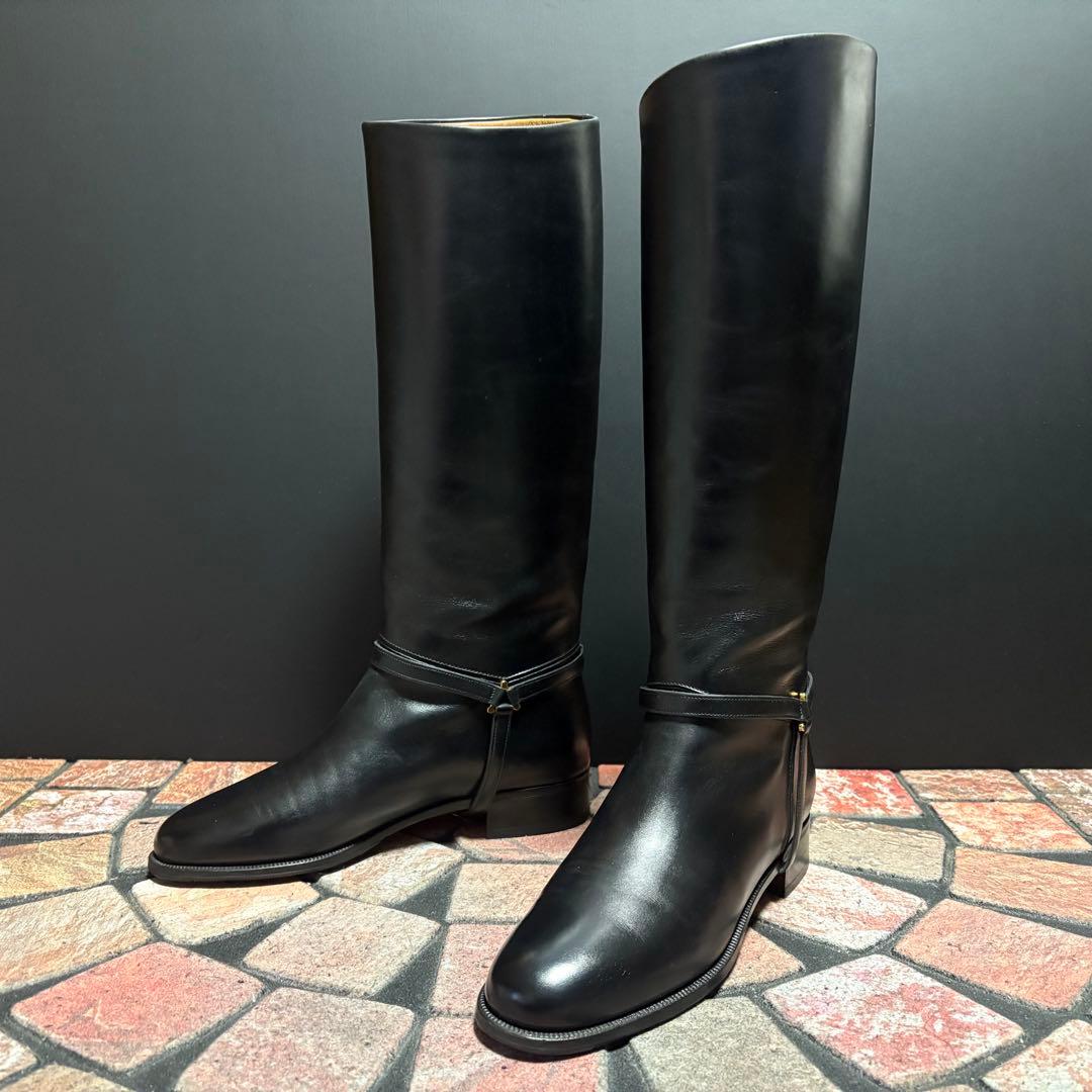【名作】タニノクリスチー ジョッキブーツ　23cm ロングブーツ　本革　黒