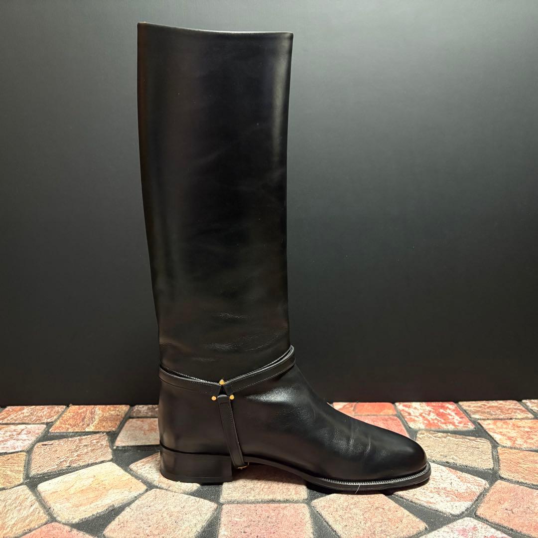 【名作】タニノクリスチー ジョッキブーツ　23cm ロングブーツ　本革　黒