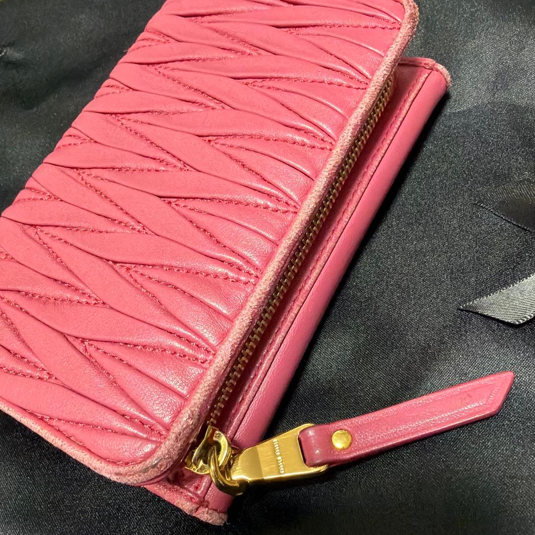 ミュウミュウ MIUMIU 財布 レディース マテラッセ ピンク