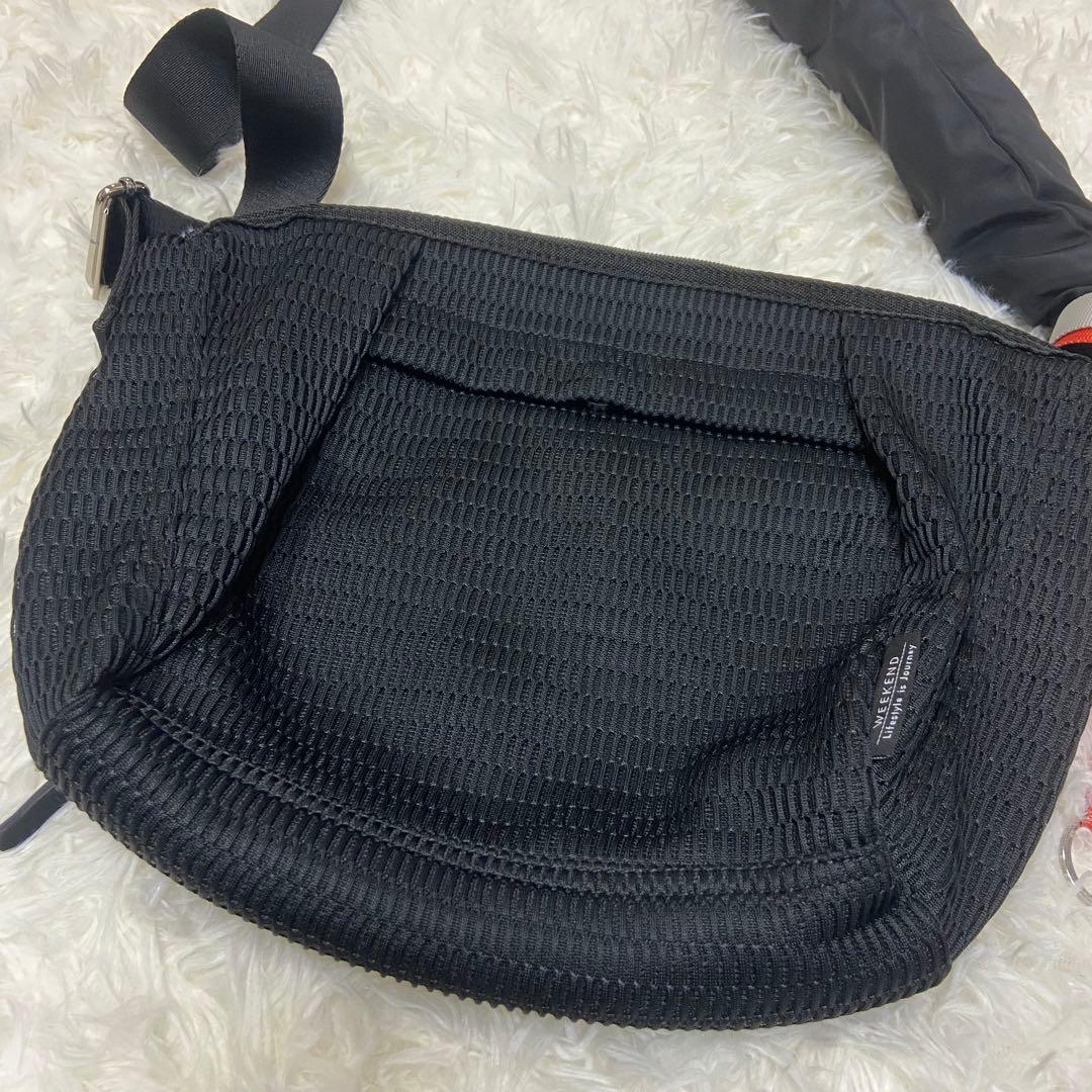 極美品 EDITA. エディータ 洗濯可 ボディバッグ ショルダーバッグ mm黒