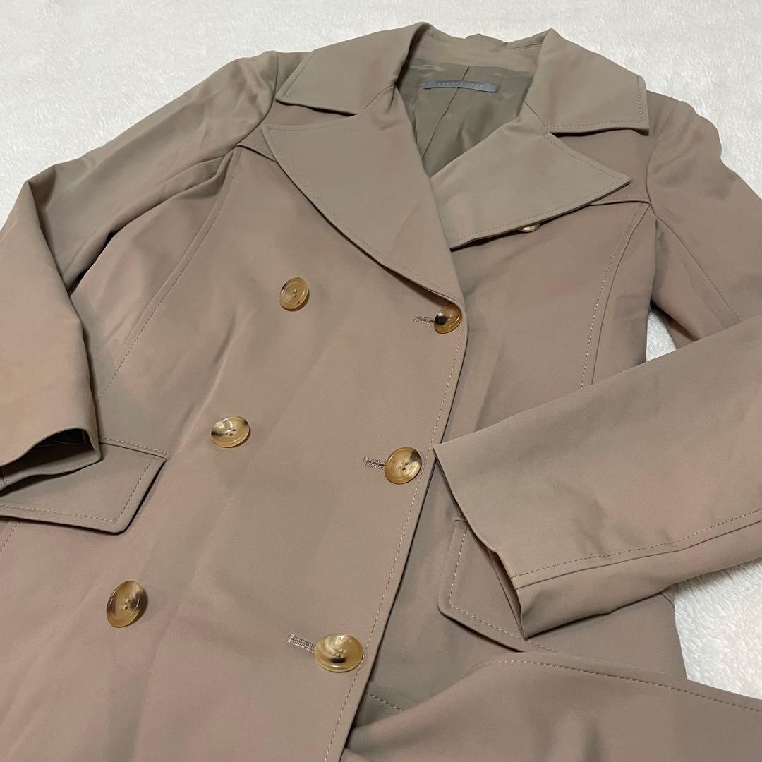 美品 theory luxe ダブルブレスト トレンチコート バックベルト 38