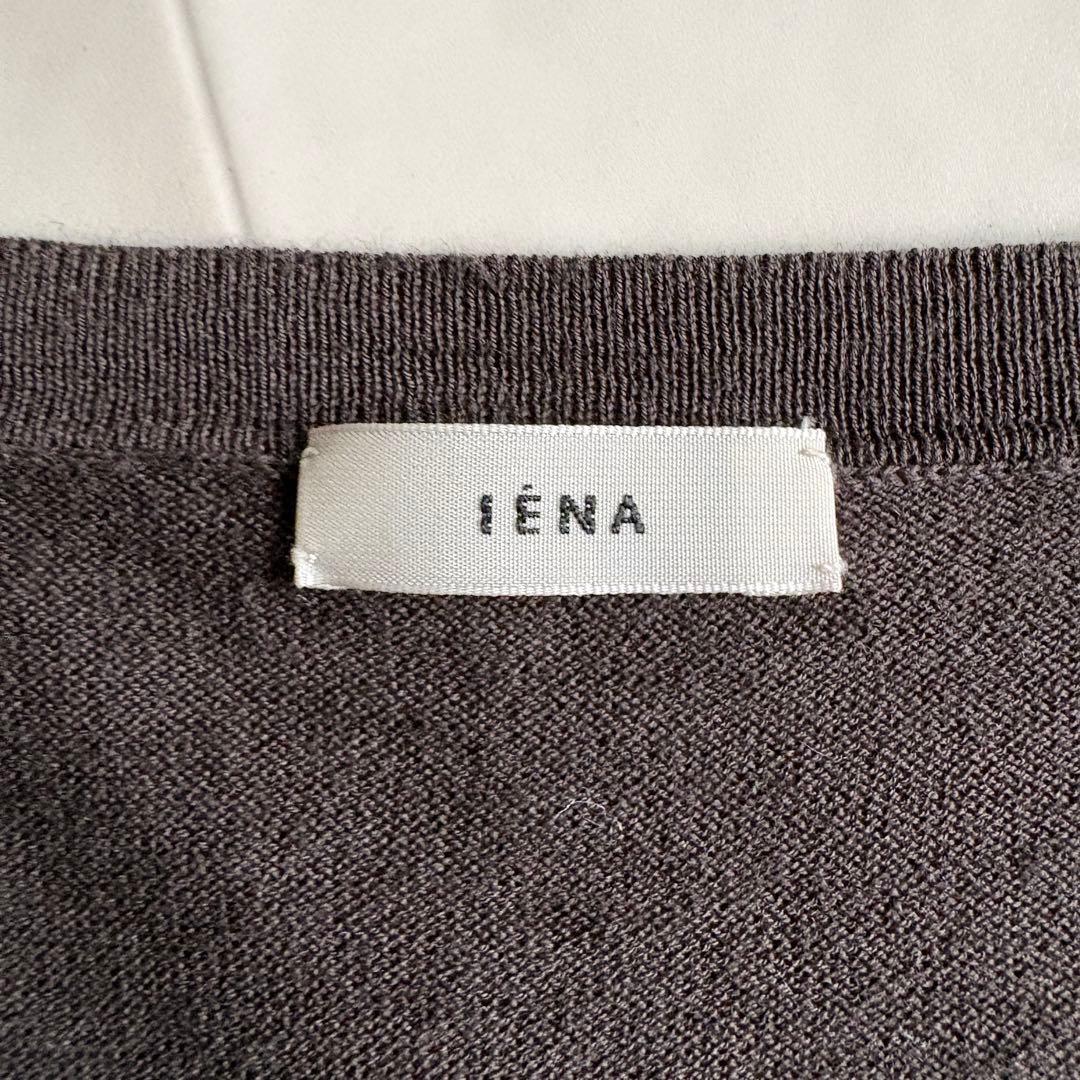 IENA リネン混アンサンブル 半袖ニット&カーデ 茶系 フリー 春夏