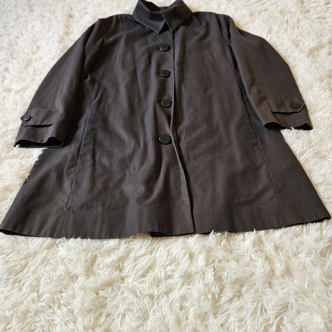 【アーカイブ 美品】ステンカラーコート ミニマルデザイン 国内製 黒