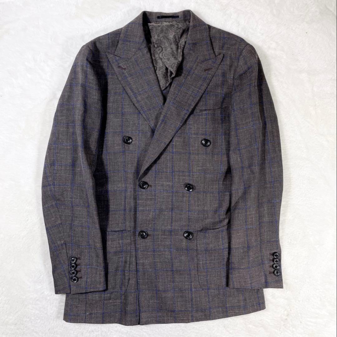 Loro Piana 3ピース ダブルジャケット グレンチェック ペイズリー