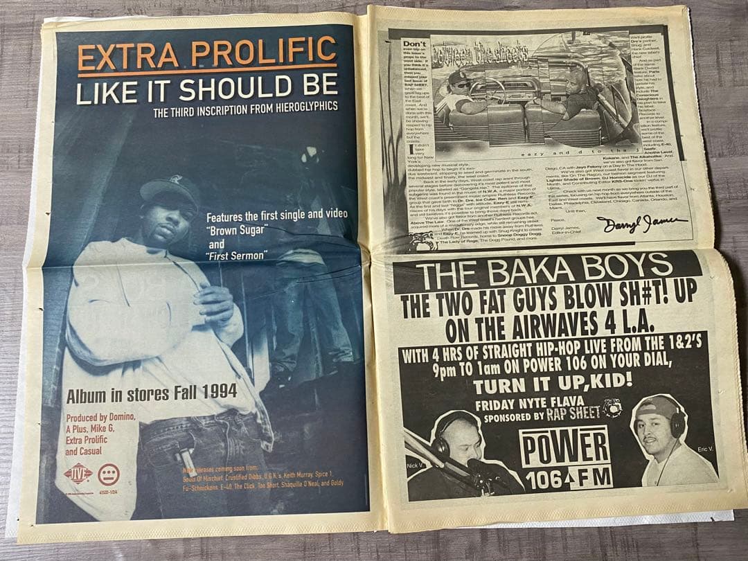 洋楽 Eazy-E NWA RAP SHEET HIPHOP G-RAP G-LUV