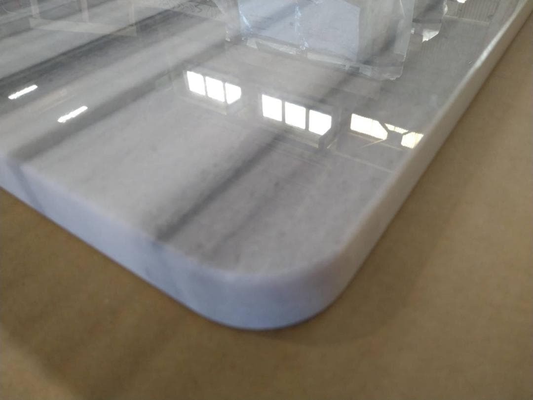 天然白大理石 のし台　600×300×23 R●　製菓台・こね台●新品●送料無料