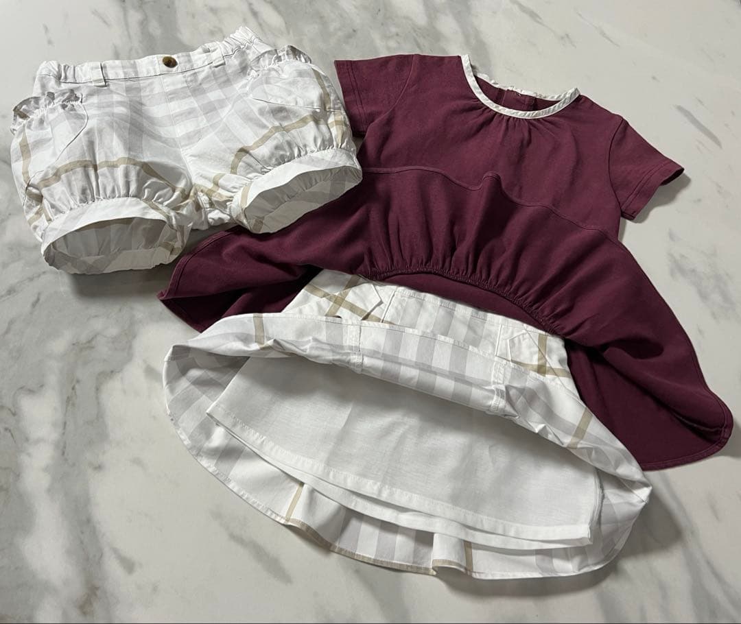 BURBERRY 90cm 同シリーズ スカート パンツ ワンピース 3点セット