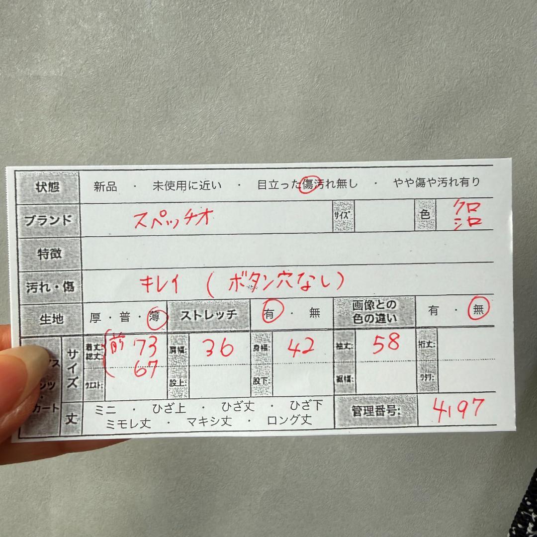 スペッチオ L シャトル プリーツ ジャケット 羽織り 総柄 飾りボタン 薄手