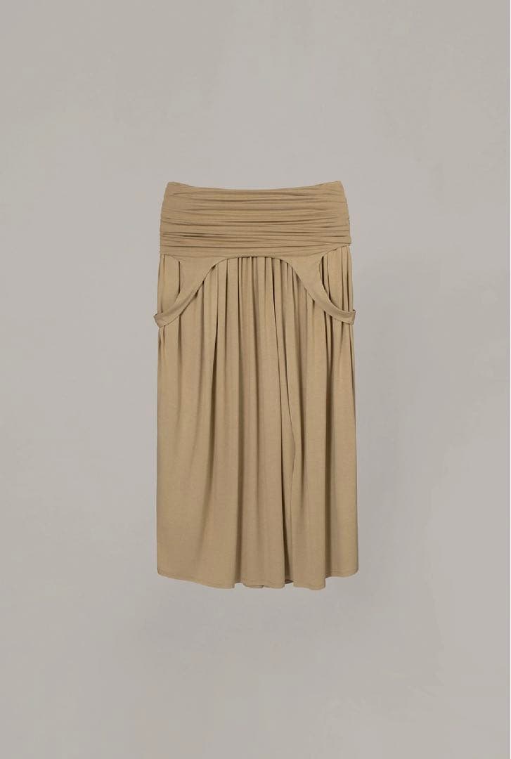 スカート Overdue flair draped turn over skirt