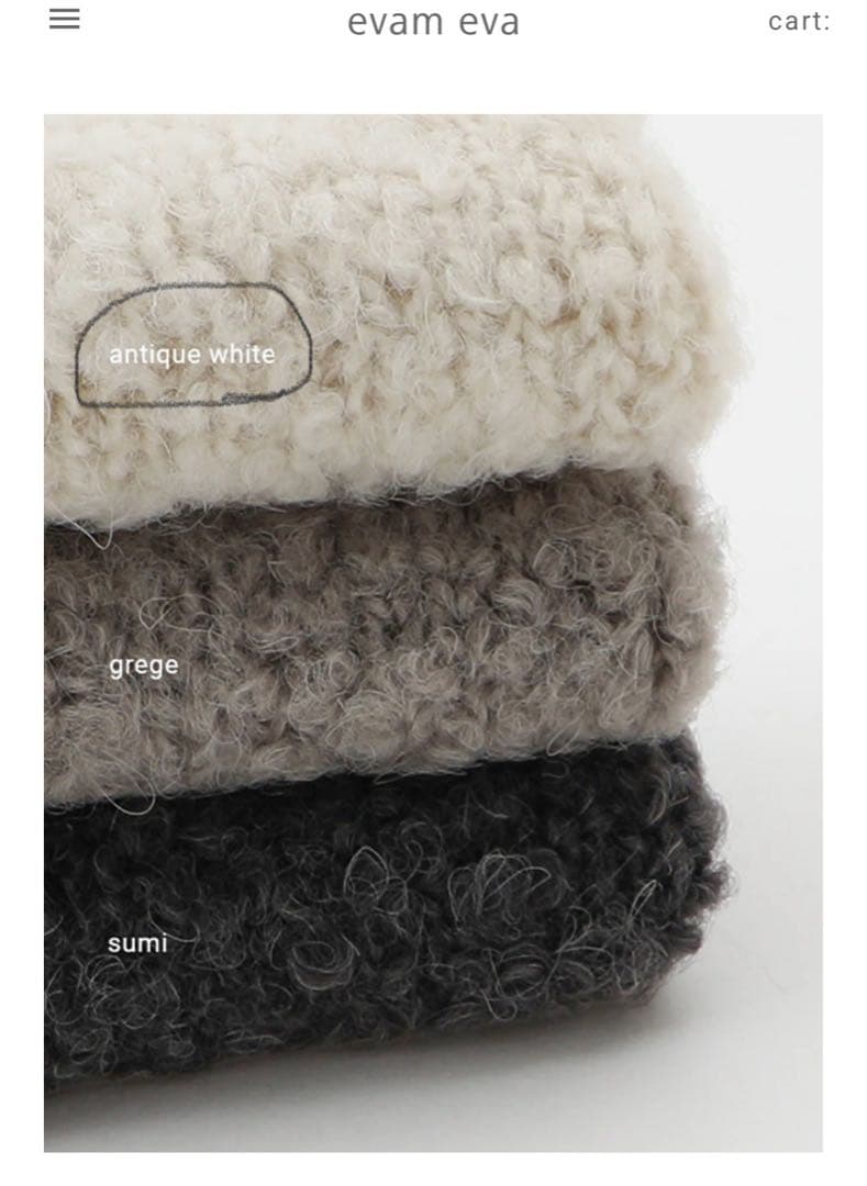 evam eva アルパカスヌード alpaca wool snood ホワイト