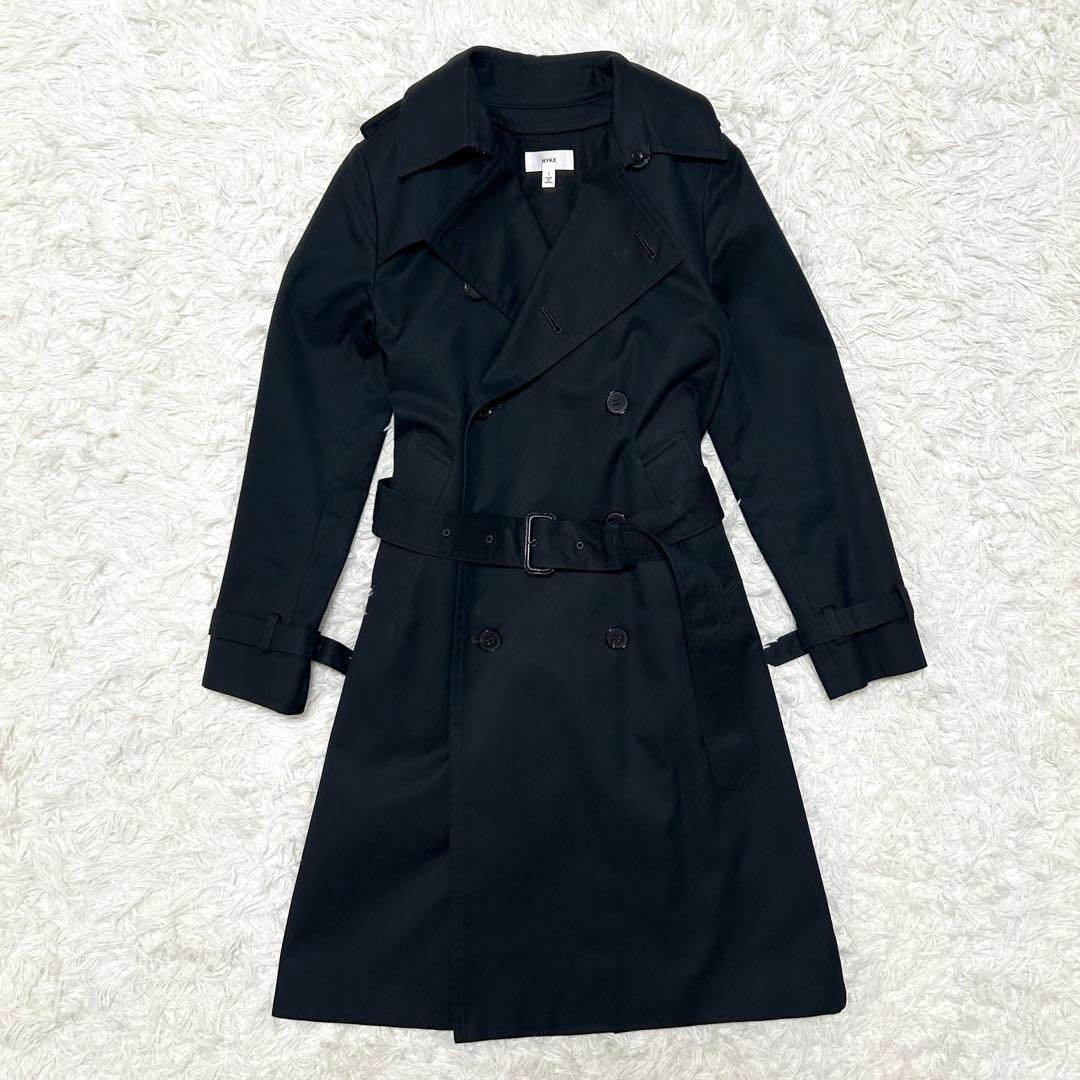 美品✨HYKE ハイク ウールライナー付 トレンチコート　ブラック　S