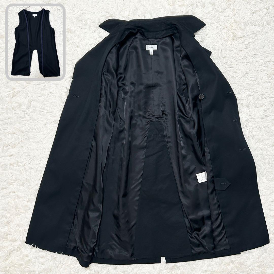 美品✨HYKE ハイク ウールライナー付 トレンチコート　ブラック　S