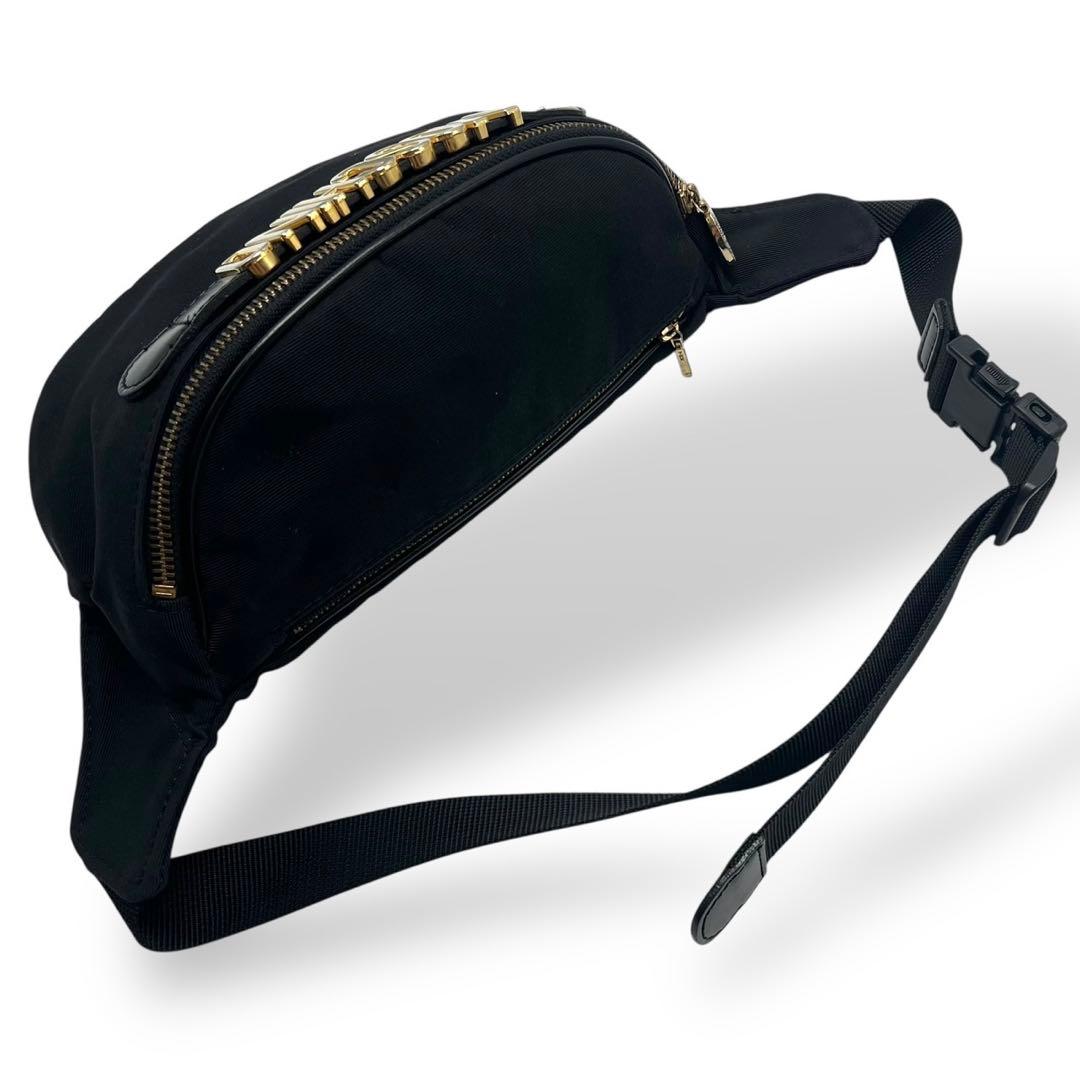 希少 極美品 モスキーノ ビックロゴ ウエストバッグ ボディバッグ G金具