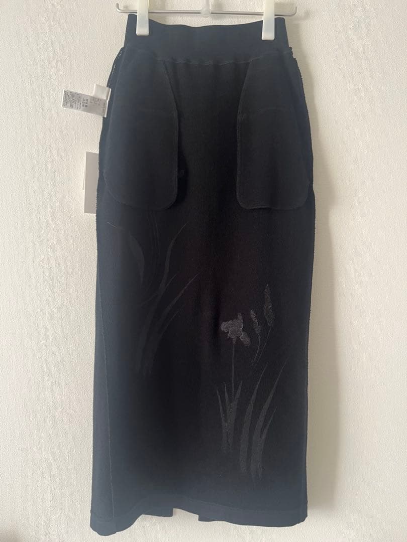 スカート Floral Motif Embroidered Sweater Skirt