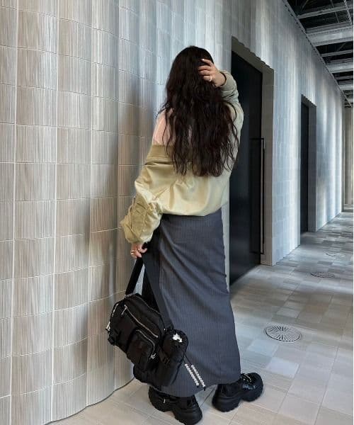 DENIM DOCKING COMBINE SKIRT　ameri
