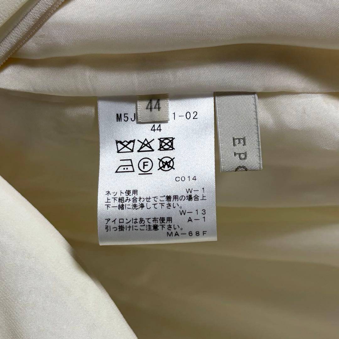 美品 EPOCA コンパクトダブルクロス シフォンコンビドレス オフホワイト