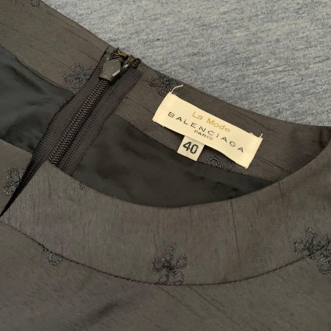 おはぎ 様La Mode BALENCIAGA 刺繍フォーマルワンピース40