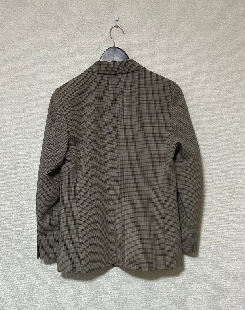 美品 ユニクロ ダブルジャケット チェック ブラウン M