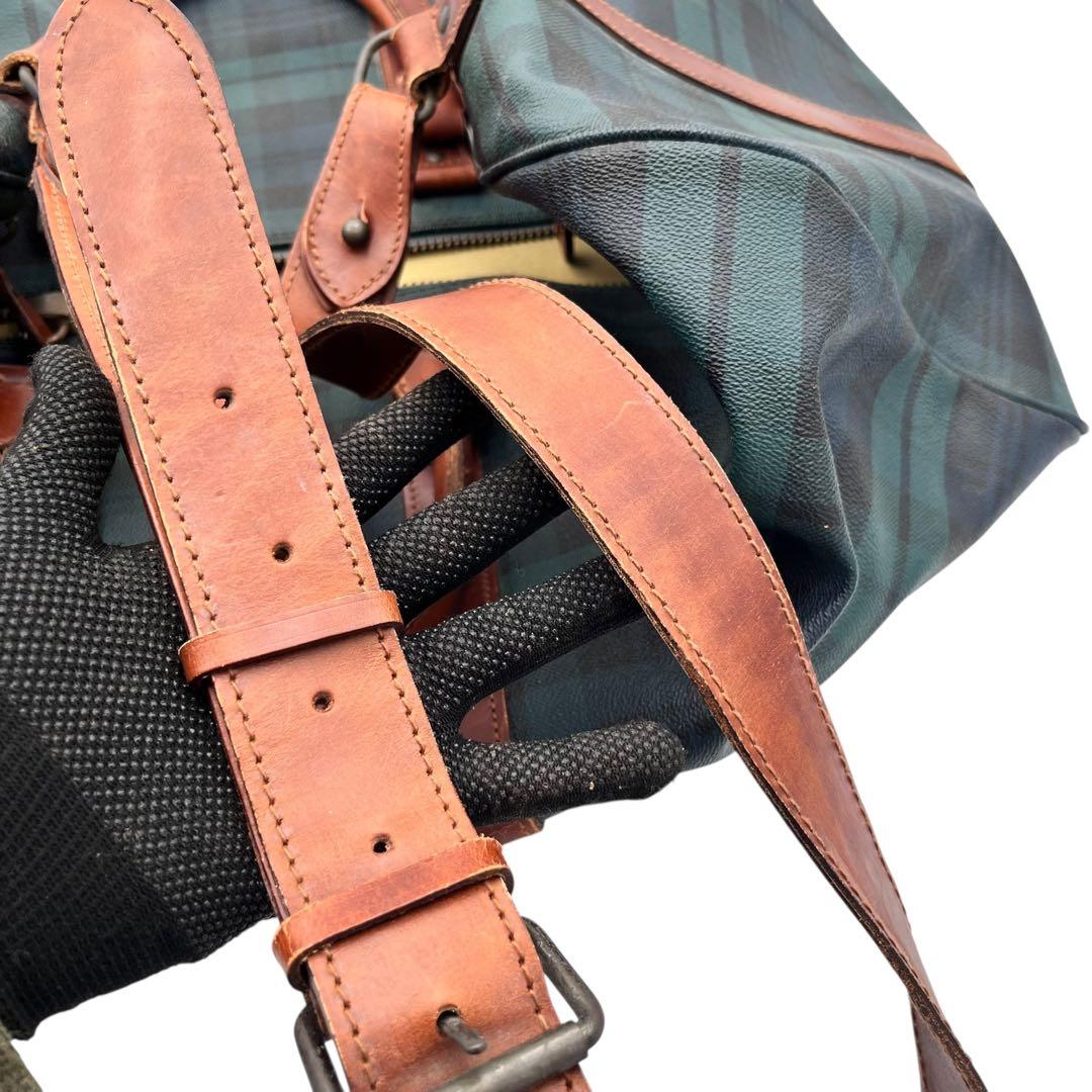 【ブラシ付き】RALPH LAUREN ボストンバッグ グリーン レザー