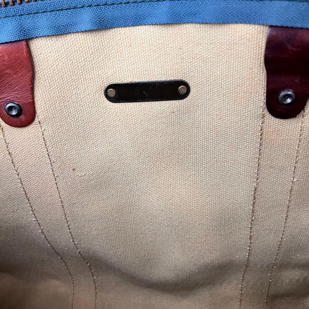 【ブラシ付き】RALPH LAUREN ボストンバッグ グリーン レザー