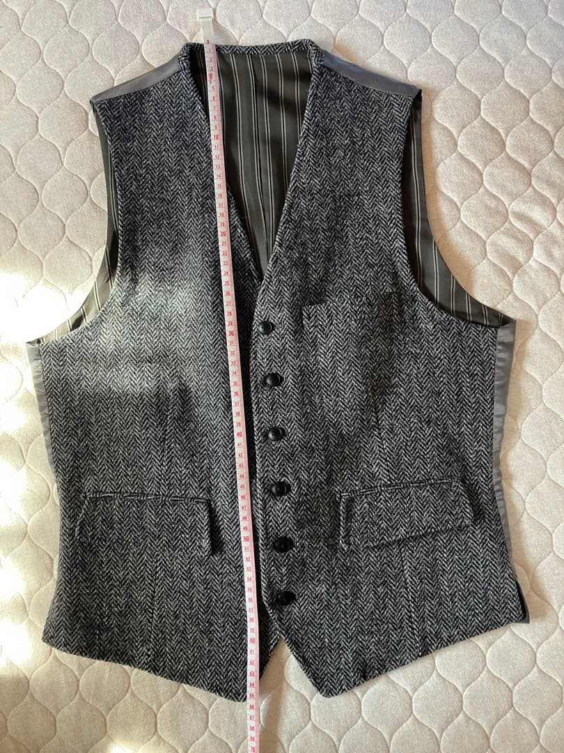Harris Tweed ハリスツイード　ジレ スーツベスト　L　ヘリンボーン