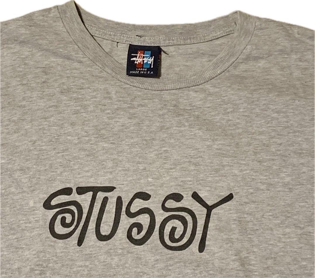 90s USA製 old stussy シャドーマン 希少プリント Tシャツ L