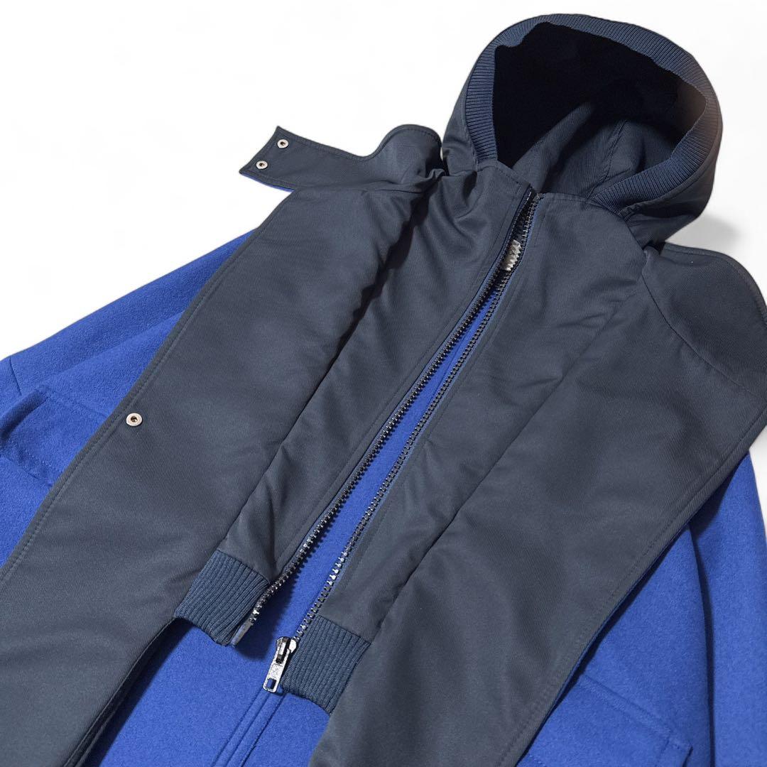極美品✨️スポーツマックス　バージンウール　カシミア　フードコート　ブルー　40