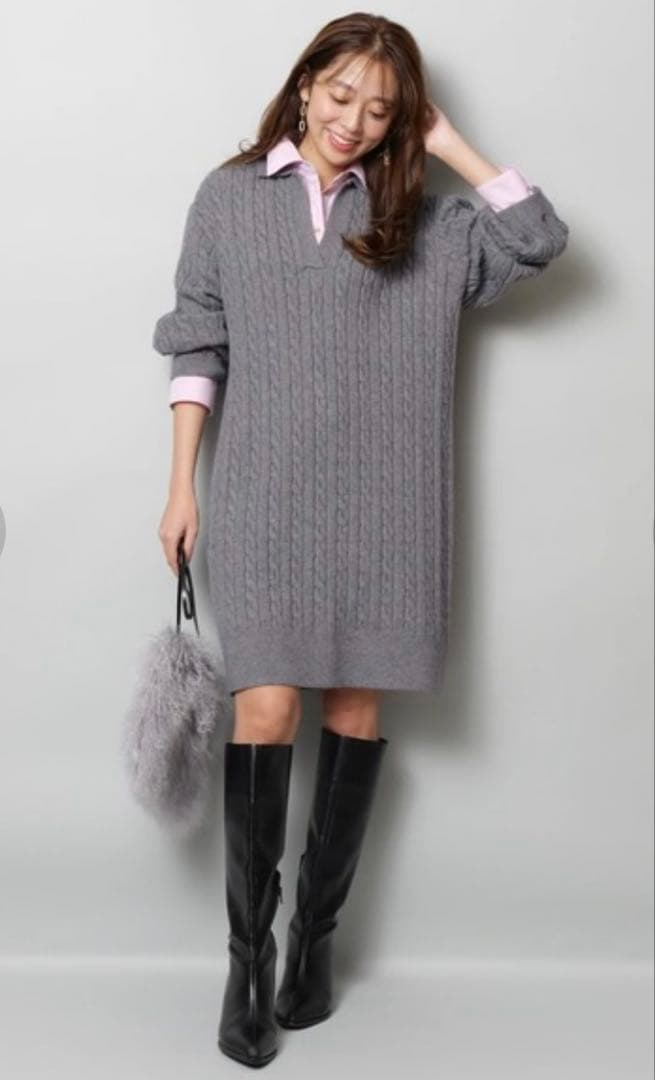 新品タグ付 JUSGLITTY レイヤードケーブルミニワンピース M 完売品
