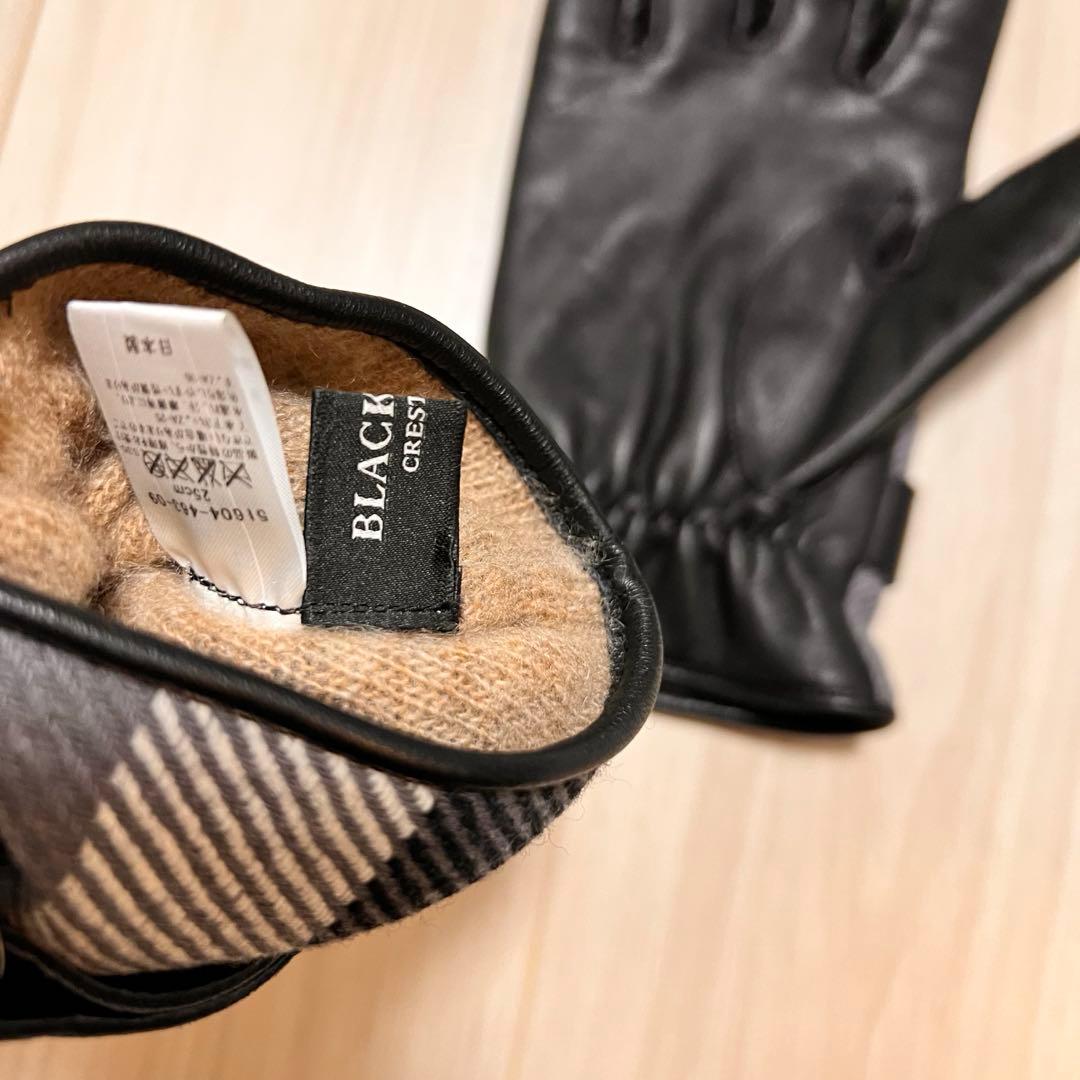 【新品】ブラックレーベル　BLACKLABEL メンズ手袋　牛革　ブラック