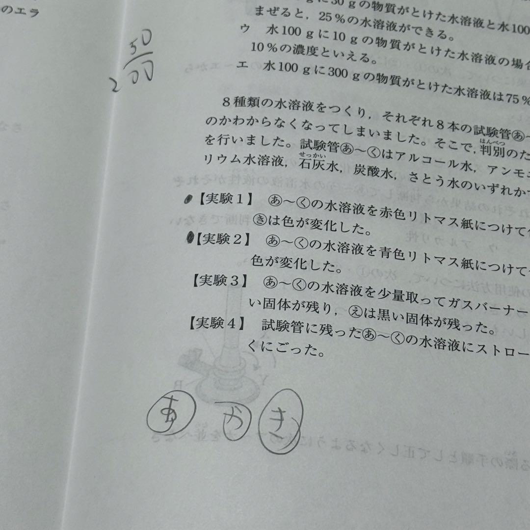 サピックス　新6年生　2024年1月実施　入室・組分けテスト　原本