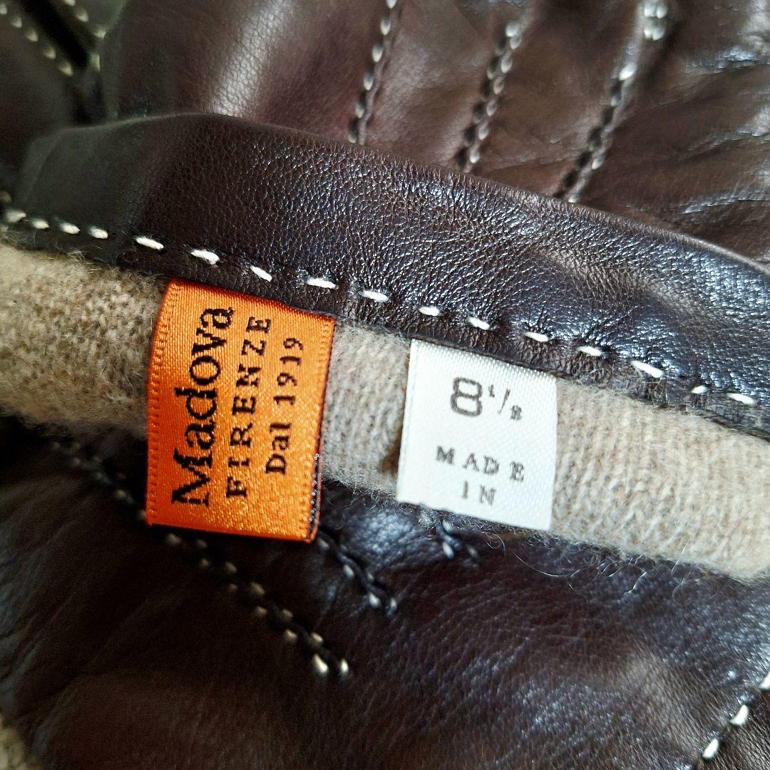 マドヴァmadova 手袋 イタリア製 本革 ハンドメイド 内側カシミア100%