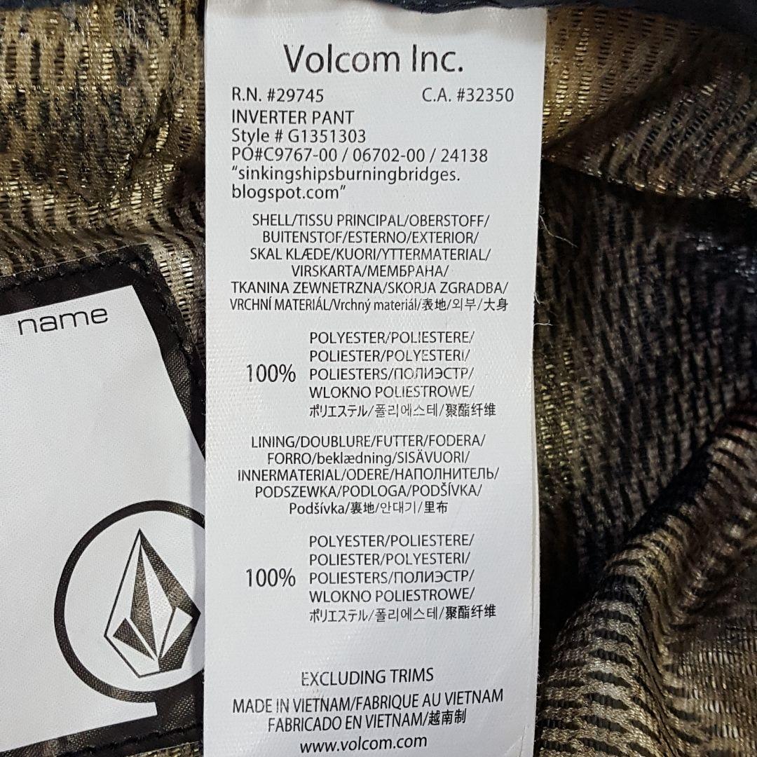 VOLCOM ボルコム スノーパンツ 10K 防水透湿 グレー Sサイズ