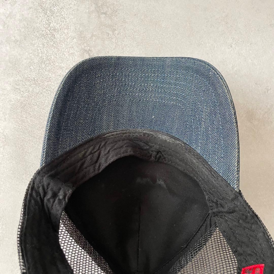 EVISU デニムキャップ カモメ刺繍 イエロー インディゴ メッシュ エヴィス