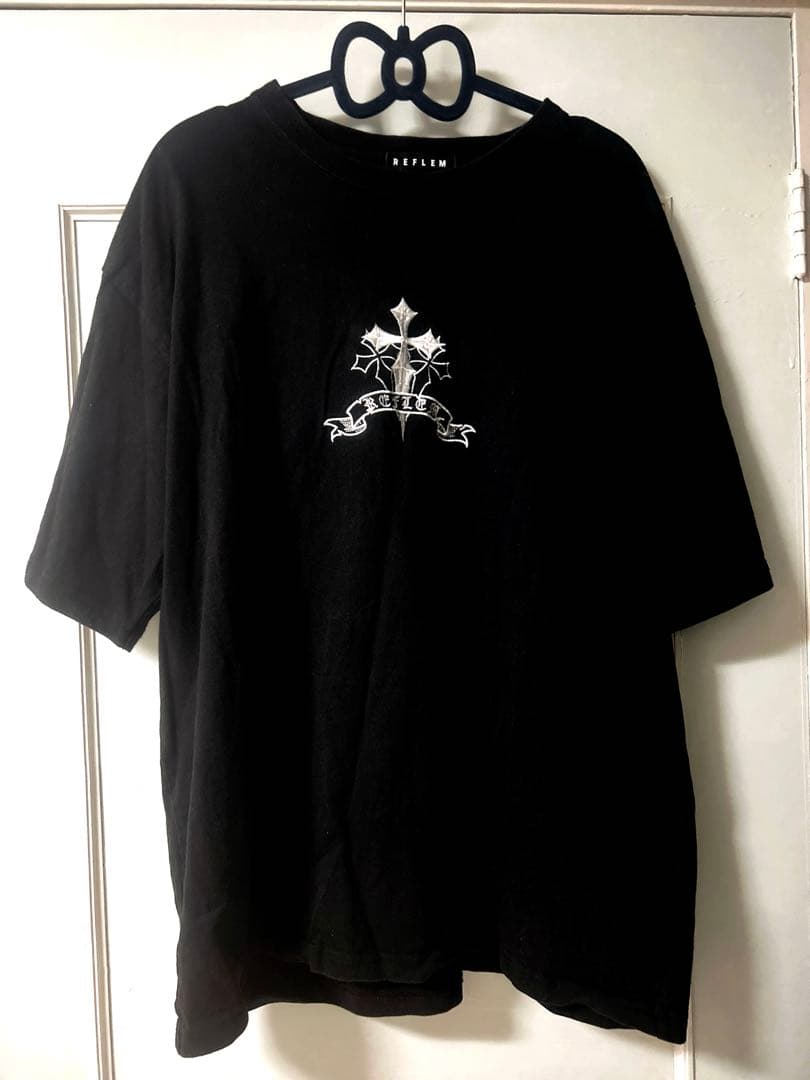 REFLEM レフレム クロス刺繍Tシャツ/ハーフスリーブカットソー