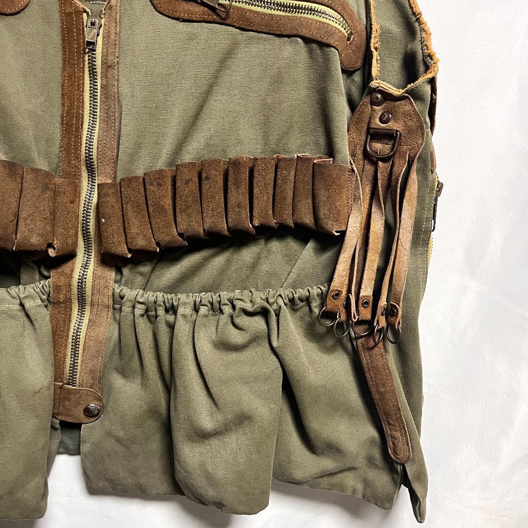 トップス 60s SAFARI HUNTING CANVAS & LEATHER VEST