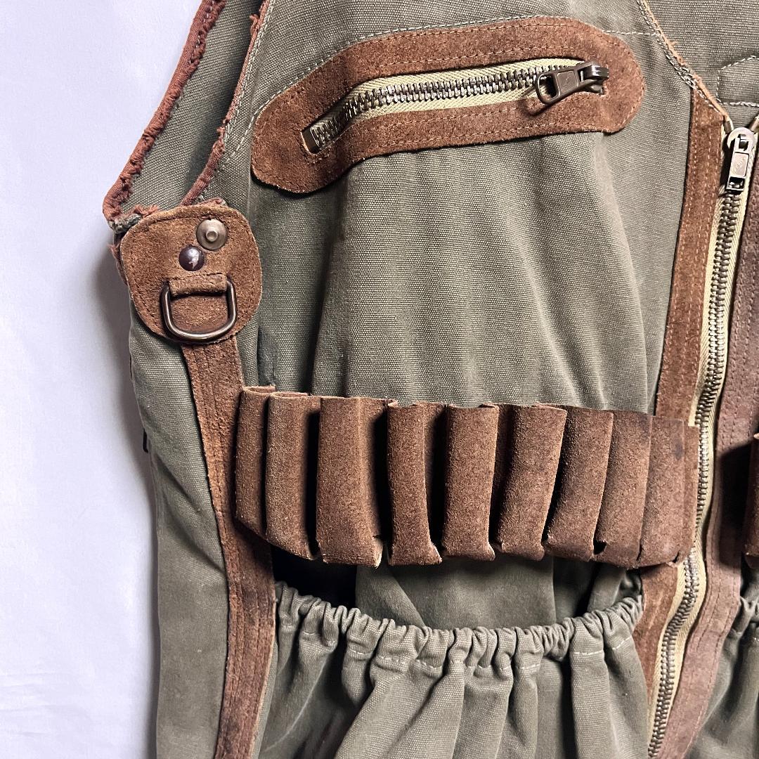 トップス 60s SAFARI HUNTING CANVAS & LEATHER VEST