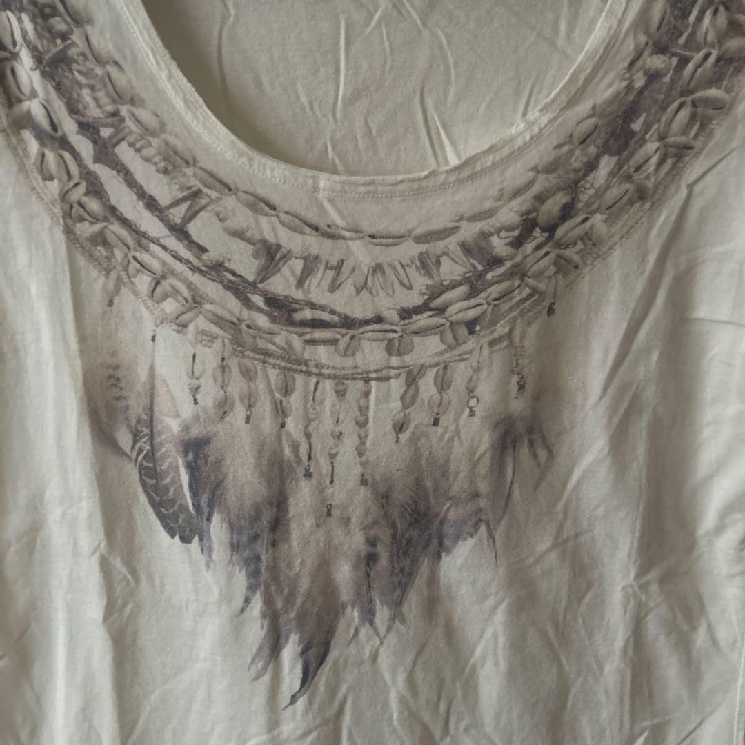 Natural Vintage GoaフェザーデザインTシャツ②
