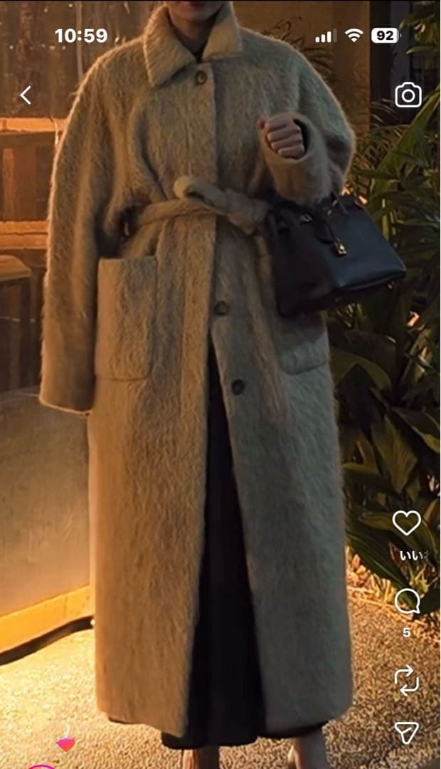 ジャケット・アウター CLANE LONG SHAGGY LADY MAXI COAT