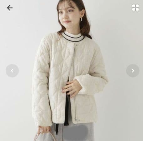 《タグ付き新品》クチュールブローチ リボンキルトジャケット　アイボリー