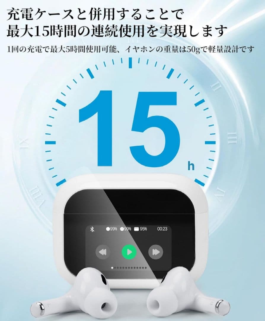 翻訳機能付きイヤホン ホワイト 144の言語 オンライン翻訳 双方向同時通訳