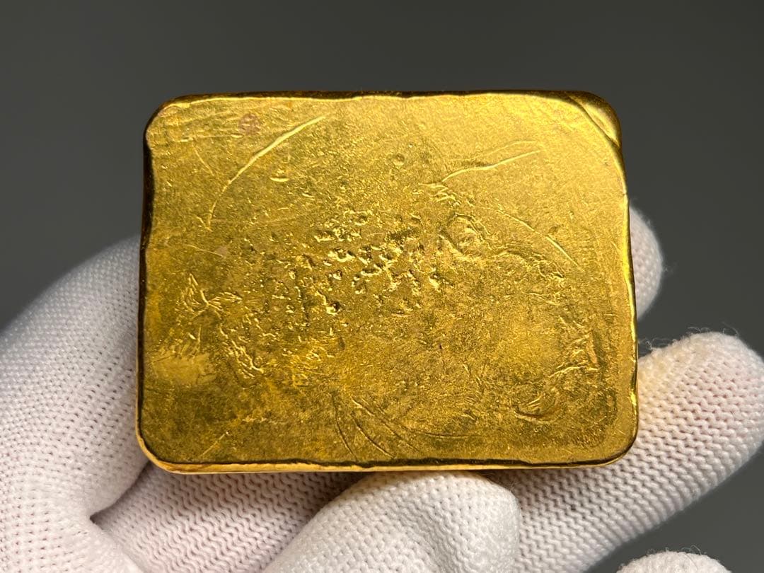 古銭　逸品金錠　金塊　雍正年造　赤金　文鎮　厚重　金鳳祥　福　金運　開運用へ